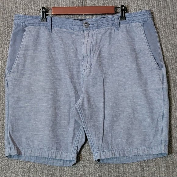 Volcom Shorts Mens 38 Blue Cotton Linen Blend Chino - Picture 1 of 11